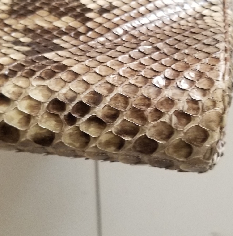 Judith Leiber Python Brown Frame Cocktail Bag W/E… - image 7